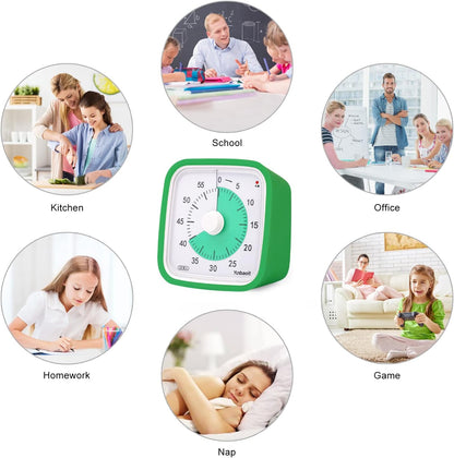 Yunbaoit Rainbow Visual Timer for Kids, 60-min Countdown Timer, Blue | Protective Case, No Ticking, Mute and Ringing Alarm Available, Time Management Tool, Low Power Reminder, for Study,Game,Work