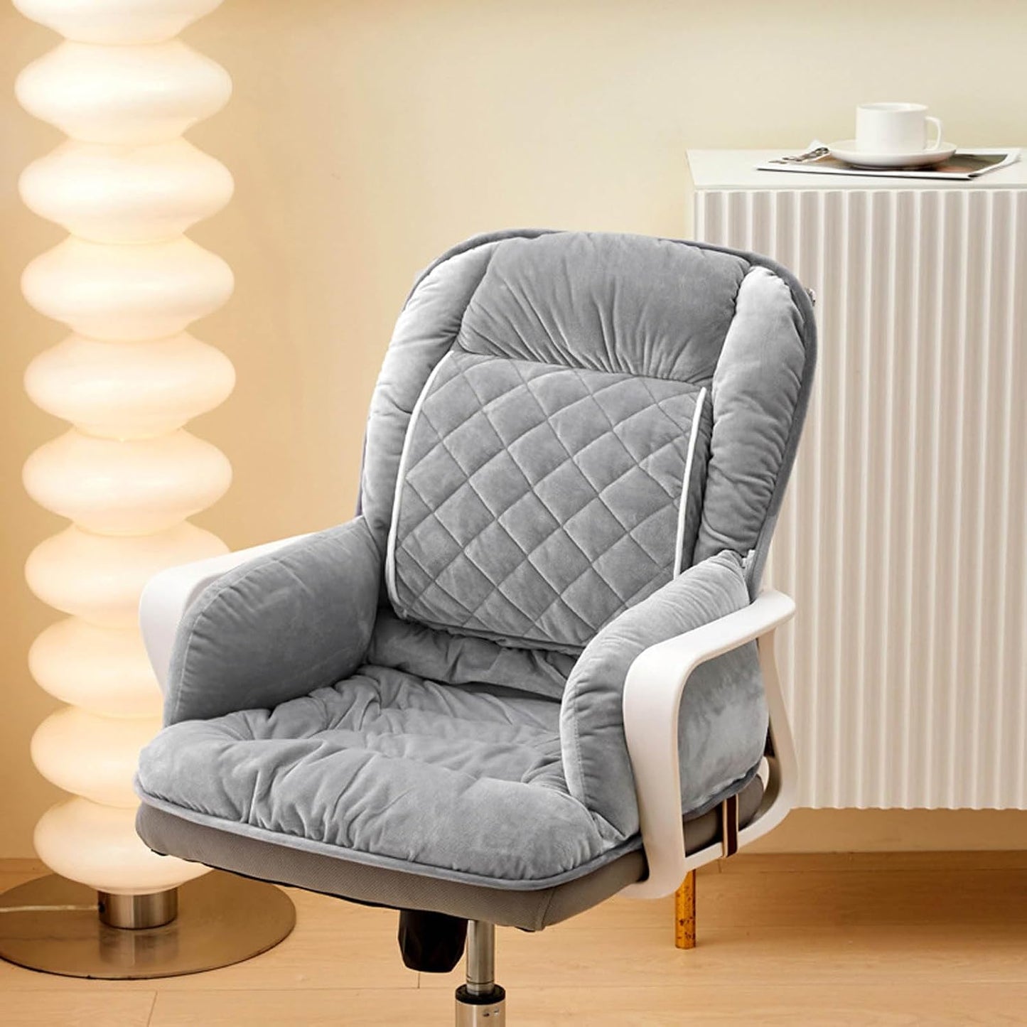 Office Heated Seat Cushion for Desk Chair,Upgraded Lumbar Support Seat for Cushions for Dorm Desk Chair with Back, USB Interface, 3-Speed Temperature Control (Light Pink)