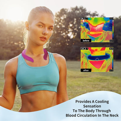 2PCS PCM Neck Cooling Tube with Insulated Bag, Reusable Ice Ring Neck Cooler Wrap, Wearable Neck & Shoulder Cooling Ring for Hot Weather Outdoor Work, TPU Freezable Collar (Blue+Black)