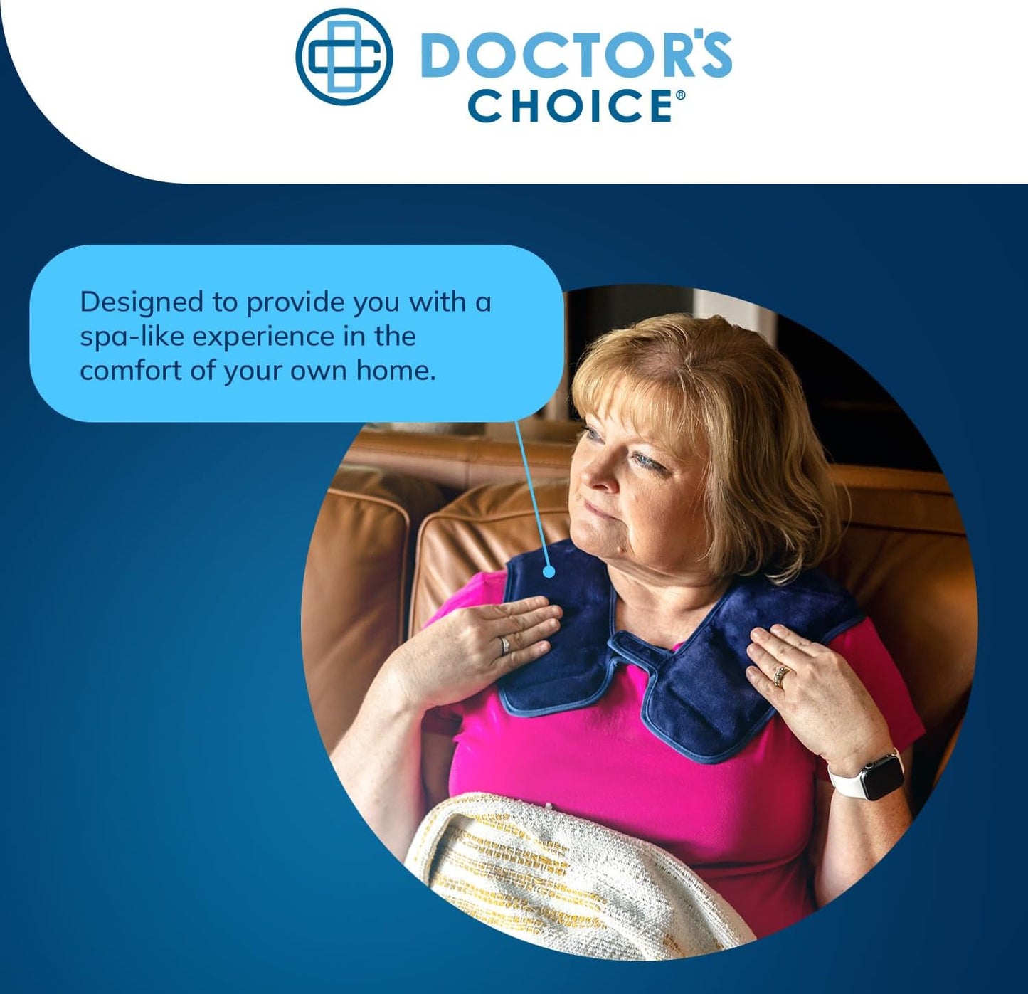 Doctor's Choice Neck & Shoulder Wrap, Hot & Cold Therapy, Flexible Gel Pack | Heat it or Chill it, Dual-sided Design, Adjustable Closure, Ergonomic Comfort, Hands-Free Use, Machine Washable