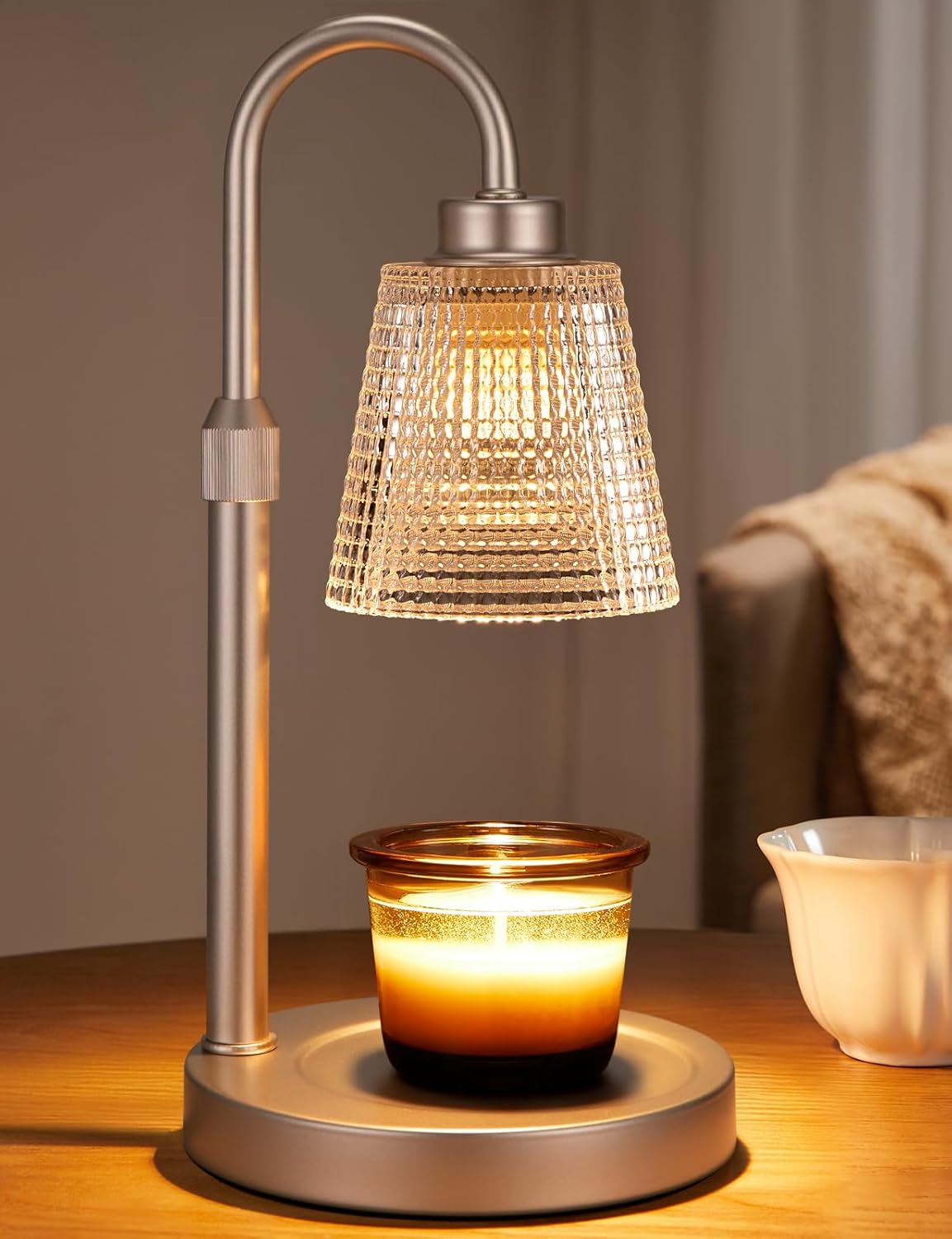 Innqoo Candle Warmer Lamp with Timer Home Decor Birthday Gifts for Women | Dimmable Candle Warmer for Jar Candles, Height Adjustable Wax Melts Warmer, House Warming Gifts New