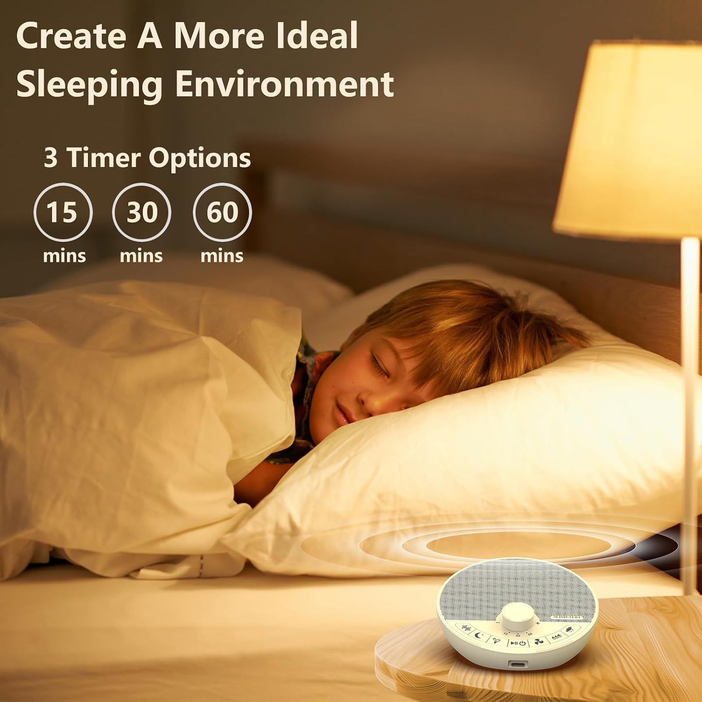 Portable White Noise Sound Machine with 24 Sleep Sounds, Bluetooth Function | Sleep Well