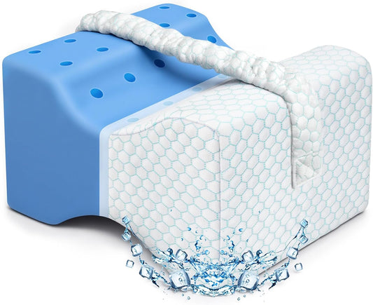 KingPavonini Leg Pillow for Side Sleeping, White & Green