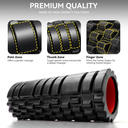 Krightlink Foam Roller High Density 13" Patented Exercise Roller for Deep Tissue Muscle Massage, Muscle Massage and Myofascial Trigger Point Release, Relieves Muscle Pain, Improves Mobility (Orange)