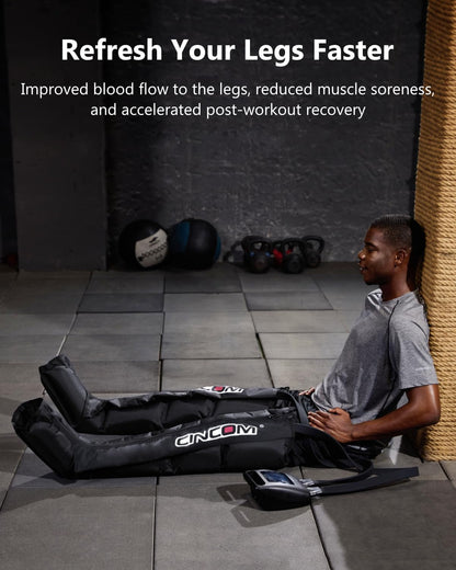 CINCOM Cordless Leg Recovery Compression System, Large | with Dynamic Compression Massage Technology - 3 Different Sizes for Everyone