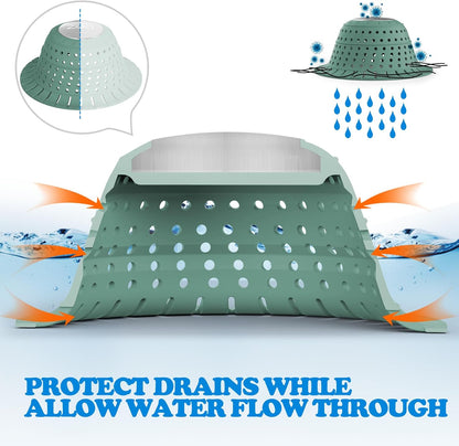 Bathtub Drain Strainer Silicone Bathroom Stopper Fixture Accessories | 2-Pack Gray Collapsible Shower Drain Hair Catcher for Pop Up Tubs, Traps Hair Before Clogs, Easy Clean for Bathroom Sinks
