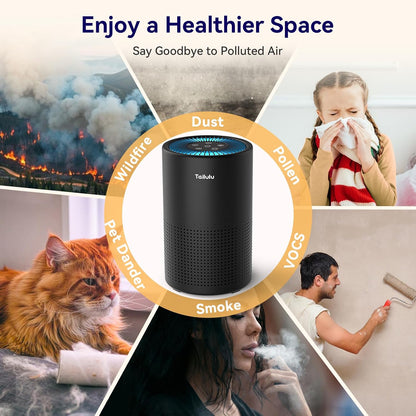 Tailulu Air Purifiers for Home 1200 Ft², H13 True HEPA Air Purifier Bedroom
