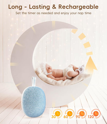 Portable White Noise Sound Machine: Baby Sleep Soother, Bluetooth Speaker, Rechargeable Battery, 4-Speed Timer, 6 Soothing Sounds Adult Therapy Aid for Trave (Purple, Portable)