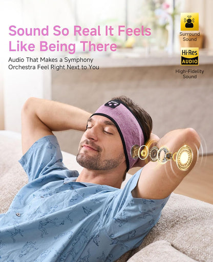 Sleep Headphones | Bluetooth 5.4 Headband | Wireless Earbuds Earphones Sweat Resistant with Ultra-Thin HD Stereo Speaker, Headphone Band for Side Sleepers Workout Running Tech Gadgets Unique Gifts