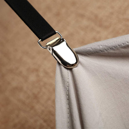 Boao 12 Pcs Bedsheet Strap Elastic Clip, White, 4-8 Inch Length