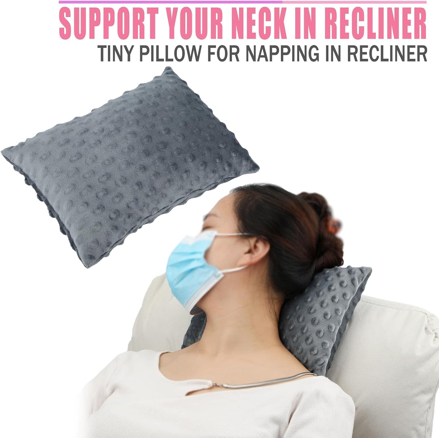 Small Knee Pillow for Side Sleepers, Soft Leg Pillows Relief from Knees, Sciatica, Hips, Joints Between Legs, Back Pain When Side Sleeping, Leg Alignment Knee Support Pillow, Minky Dot Black