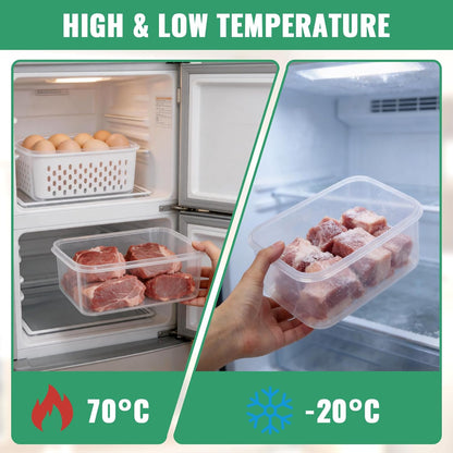 3 PCS Fruit Storage Containers for Fridge with Removable Colander | Berry Produce Storage Containers for Fridge with Strainer Lid Leakproof Containers Keep Fruits Vegetables Berry Fresh longer