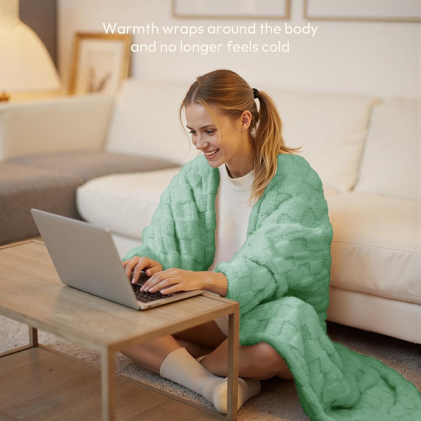 Templewet Heated Blanket Throw 50" x 60",Cute Electric Blanket,Racoon | Timer Settings,Auto Off,Soft Sherpa Heated Throw Blanket,Machine Washable,Fast Heating for Sofa Bed Office Use,Gifts for Mom