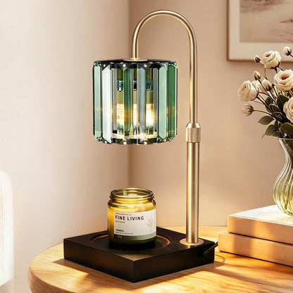 Yuichoy Candle Warmer Lamp with Timer, Dimmable Electric Candle Wamer Adjustable Height, Glass Modern Candles Melter Lamp, Gifts for Women Mom, Clear