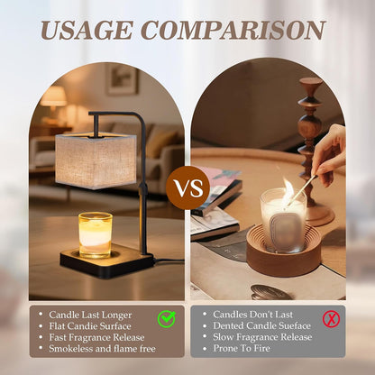 MOAFINA White Candle Warmer Lamp with Timer,Height Adjustable Dimmable
