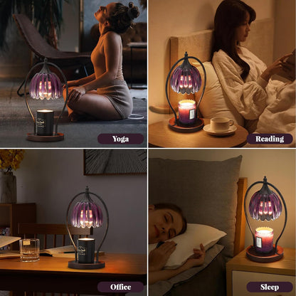 GOODBUY Candle Warmer Lamp with Timer Dimmable: Electric Candle Warmer Birthday Gifts for Women Mom - Candle Lamp Warmer House Warming Gifts New Home Decor - Wax Warmer for Jar Candles with 2 Bulbs