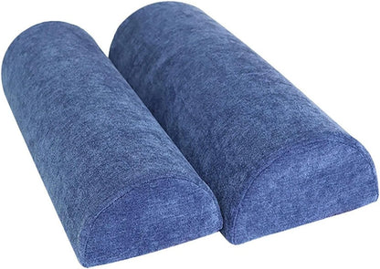 1/2 Pack Half Moon Bolster Pillow for Legs, Knees, Lower Back and Head | Lumbar Support Pillow for Bed, Sleeping | Semi Roll for Ankle and Foot Comfort - Machine Washable Cover(09,M:50x17x9cm)