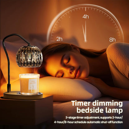 Modern Minimalist Wax Warmer for Jar Candles, Timer & Dimmer | Modern minimalist style. Timer & dimmer safe melt. 2 bulbs & heat-proof base. Perfect for living room, bedroom, or office.