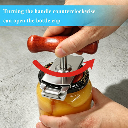 Jar Opener for Seniors with Arthritis & Weak Hands, Easy Twist Jar Openers, Adjustable Multifunctional Jar Lid Opener, Jar Bottle Cap Opener Gripper, Useful Gifts for Elderly/Women/Men (Wood Handle)