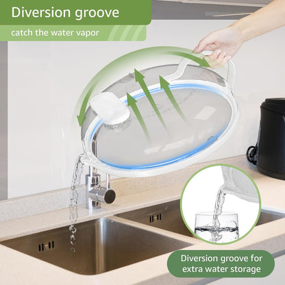 Microwave Splatter Cover with Water Steamer for Food - 10 Inch Steam Microwave Splatter Guard with Handle Plate Covers for Heating Food Splash Oven Lid with Built in Steamer