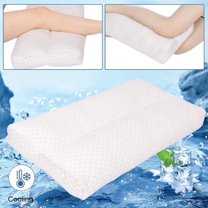 MINUPWELL 6.5" Knee Pillow for Side Sleepers - 100% Shredded Memory Foam Leg Pillow for Side Sleeping - Between Leg & Under Hip Pillow - Relieving Leg, Back, and Knee Pain - High Supportive