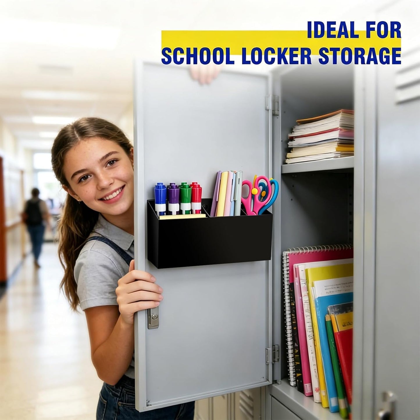 Magnetic Marker Holder for Whiteboard, Fridge, Teacher Must Have | Acrylic Magnet Dry Erase Pen Holder for Refrigeator, Anti-slip Pencil Holder for Classroom, Locker Organizer Accessories