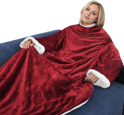 Catalonia Sherpa Wearable Blanket with Sleeves Arms