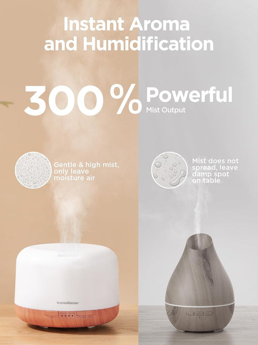 InnoGear 500ml Essential Oil Diffuser for Home Cool Mist Humidifier, Yellow