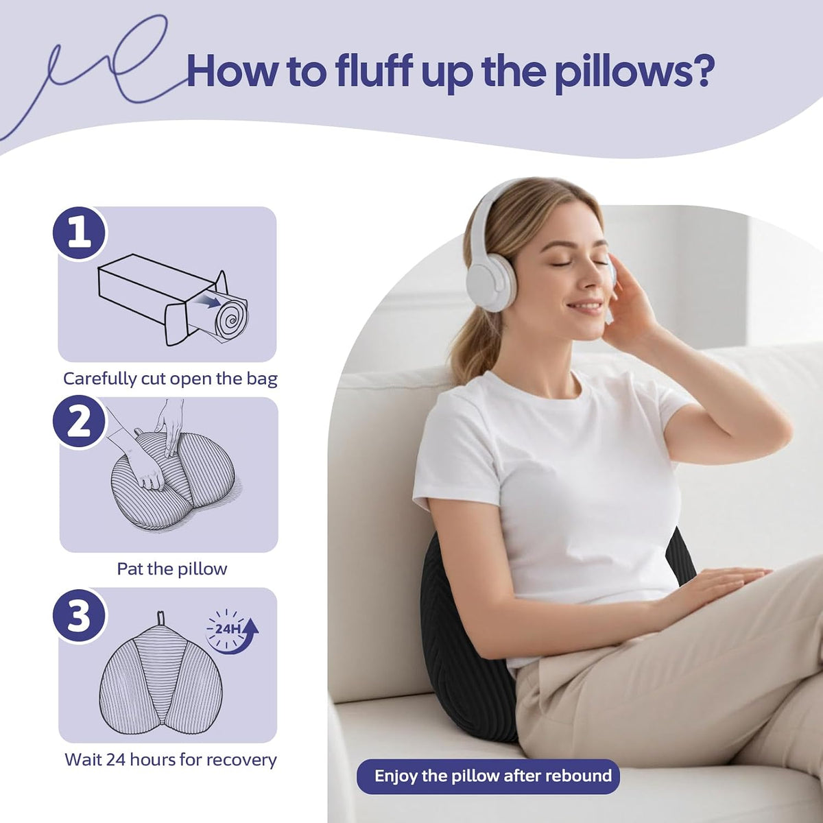 Lumbar Support Pillow for Couch, Back Support Pillow for Chair