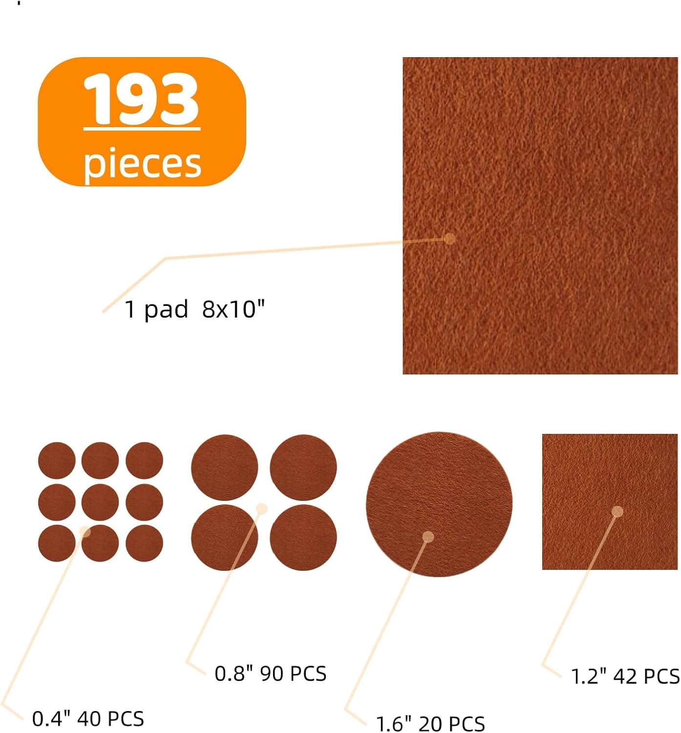 Self-Adhesive Felt Furniture Pads,Chair Leg Protectors for Hardwood Floors | 192 pcs,Multi-Size,Anti-Scratch,Anti-noise