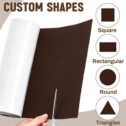 Fullhawl Large Felt Furniture Pads 8 x 60 Inch Non Slip Self Adhesive Heavy Duty Cuttable Strip Roll Felt Sheet Tape for Protecting Hardwood Floors Chair Wall, White