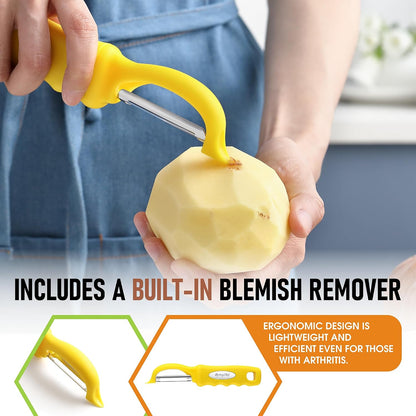 Spring Chef Swivel Potato Peeler for Kitchen with Ergonomic Handle, White