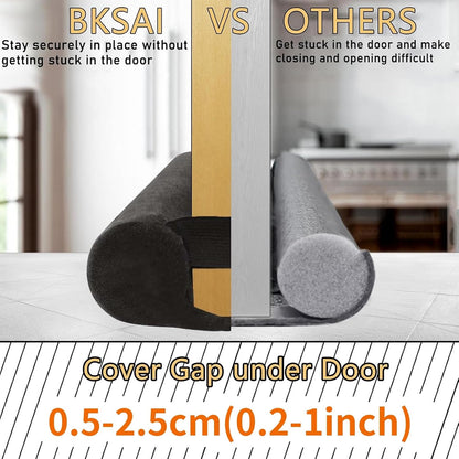 BKSAI Door Draft Stopper for Doors 29-35" No Adhesive Draft Stopper for Bottom of Door Draught Excluder Under Door Wind Blocker Reduce Noise Draught Excluder Sweep Sound Proof(Black) | No Adhesive, For Bottom of Door, Wind Blocker, Reduce Noise, Sound
