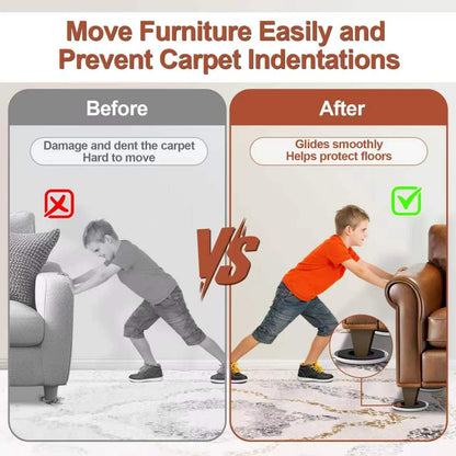 New Upgrade Furniture Sliders: Multi-Surface 3-in-1 Furniture Movers Slider | Heavy Moving Pads with 8PCS 4.3" Carpet Sliders + 4PCS Hard Floor Socks + 1 Lifter - Protect Floor and Easily Move Furniture
