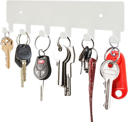 GTK Key Holder for Wall Key Hooks with Tray and 6 Hooks, Wall Mounted Key Holder for Hallway, Key Rack with Shelf for Mail Storage (Black)