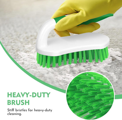 SetSail Scrub Brush, Heavy-Duty Scrub Brushes for Cleaning with Stiff Bristles Cleaning Brush for Shower, Bathroom, Carpet, Kitchen and Bathtub Scrubber - 2 Pack | Durable Bristles Ergonomic Non-Slip Tpr Grip. U-Style Hanging Loop for Storage. Use for