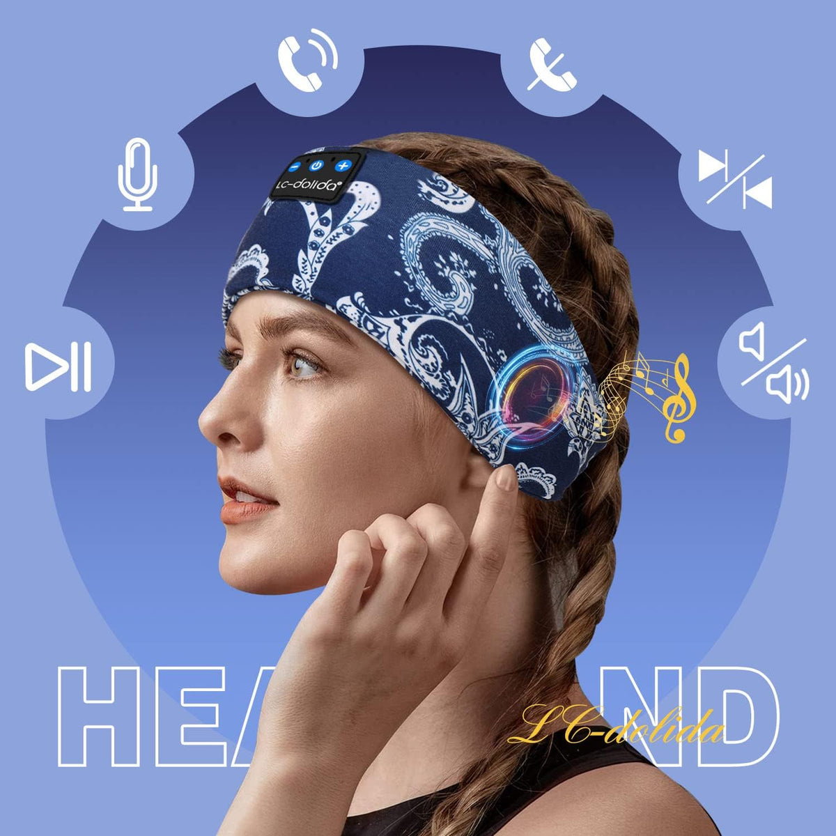 LC-dolida Sleep Headphones Bluetooth Headband