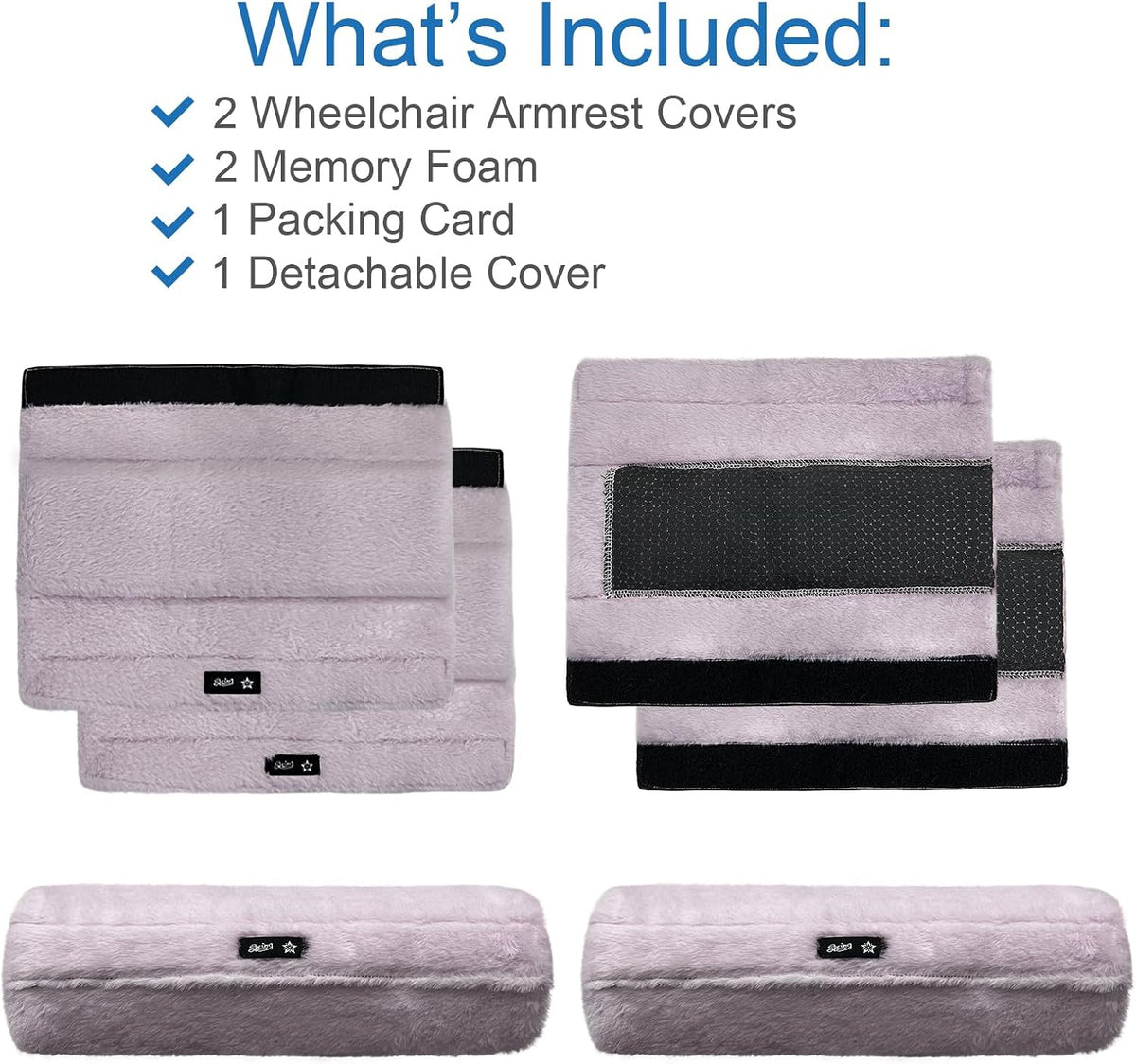 SPRING SEAON Wheelchair Armrest Pads Covers Fuzzy Desk Chair Arm Pads Soft