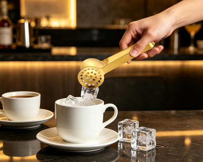 Stainless Steel Tea Tongs Round Perforated Loose Leaf Tea Filter Clips | Polished Tea Bag Squeezer with Round Holes Strains Loose Tea Leaves,Anti-Scald Long Handle Ensures Safe Use for Tea Brewing