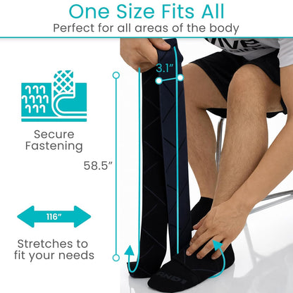 Vive Elastic Knee Wrap - Ankle, Foot, Calf & Wrist Support for Pain Relief | Compression Bandage for Legs, Edema, Weightlifting, Sports, Plantar Fasciitis (One Size)