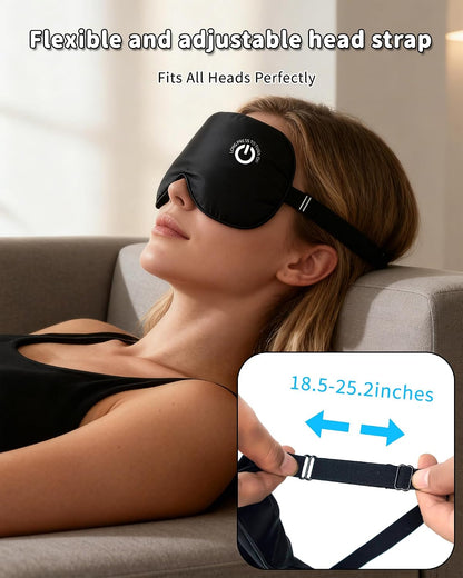 Heated Eye Mask for Dry Eyes, Cordless Rechargeable Warm Compress with 100% Mulberry Silk Cover, 3 Heat Settings, 20-Min Auto-Off, FSA-HSA Eligible Eye Mask for Home, Office & Travel