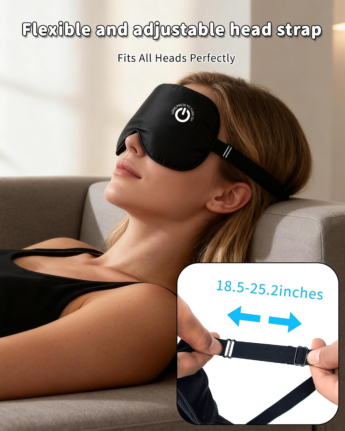 Heated Eye Mask FSA- HSA Eligible Cordless Pure Mulberry Silk Eye Mask for Dry Eyes Relief with 3 Adjustable Heat Settings,1500mAh Rechargeable & Washable Eye Cover for Travel Sleep Therapy