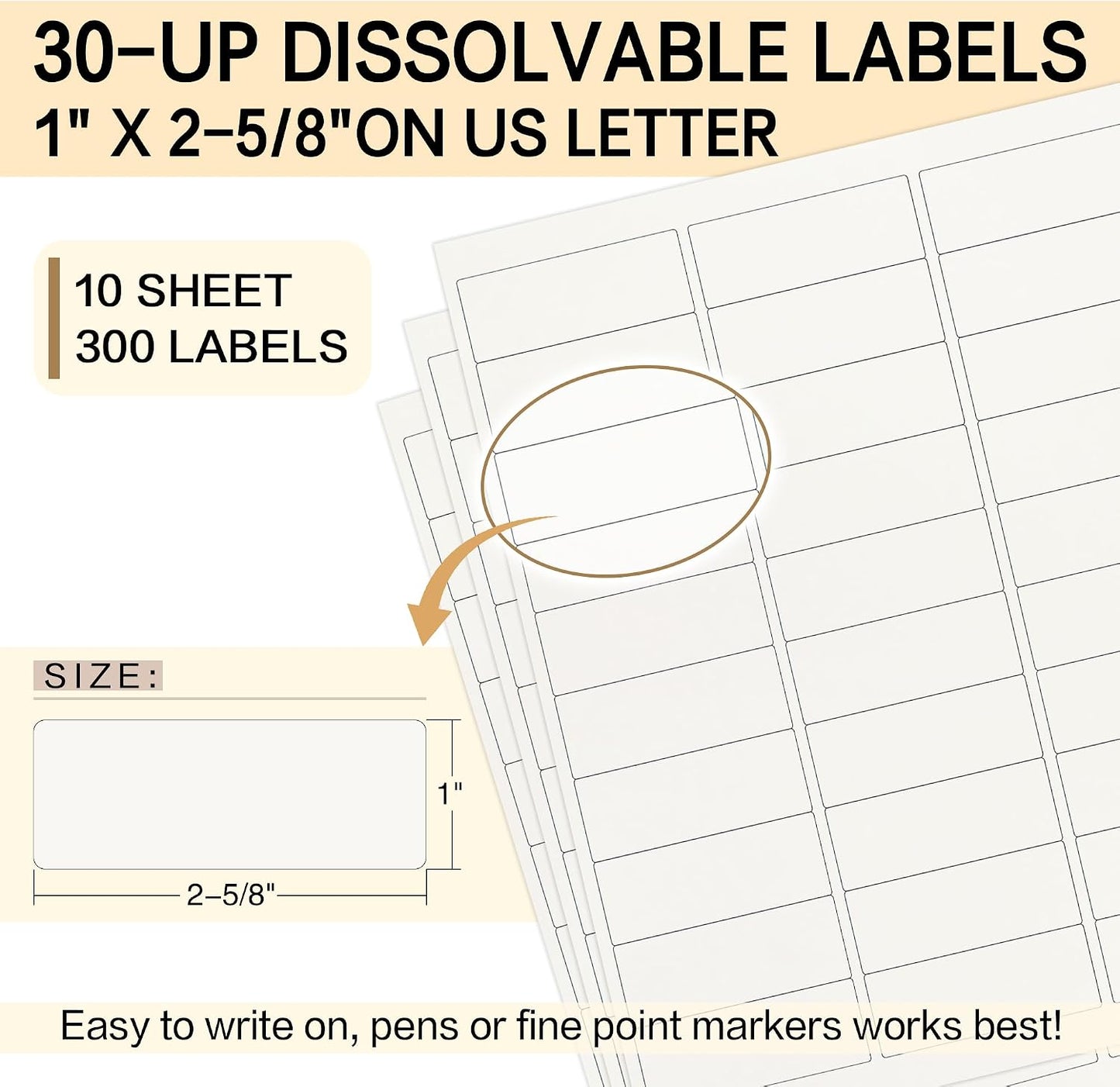 L LIKED 750 Dissolvable Food Stickers Custom 1" x 2-5/8" Inkjet 25 Sheets | Printable sheets for inkjet printers. Track shelf life & prep date. For kitchens, restaurants, food trucks, delis & fast food