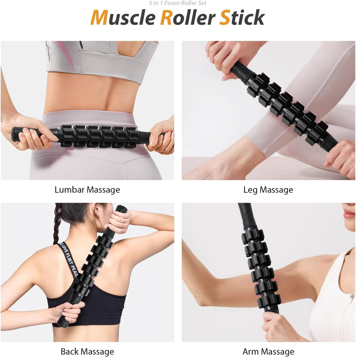 SUBCULTUREPICK 5 in1 Foam Roller Set, Trigger Point Foam Roller Deep Tissue