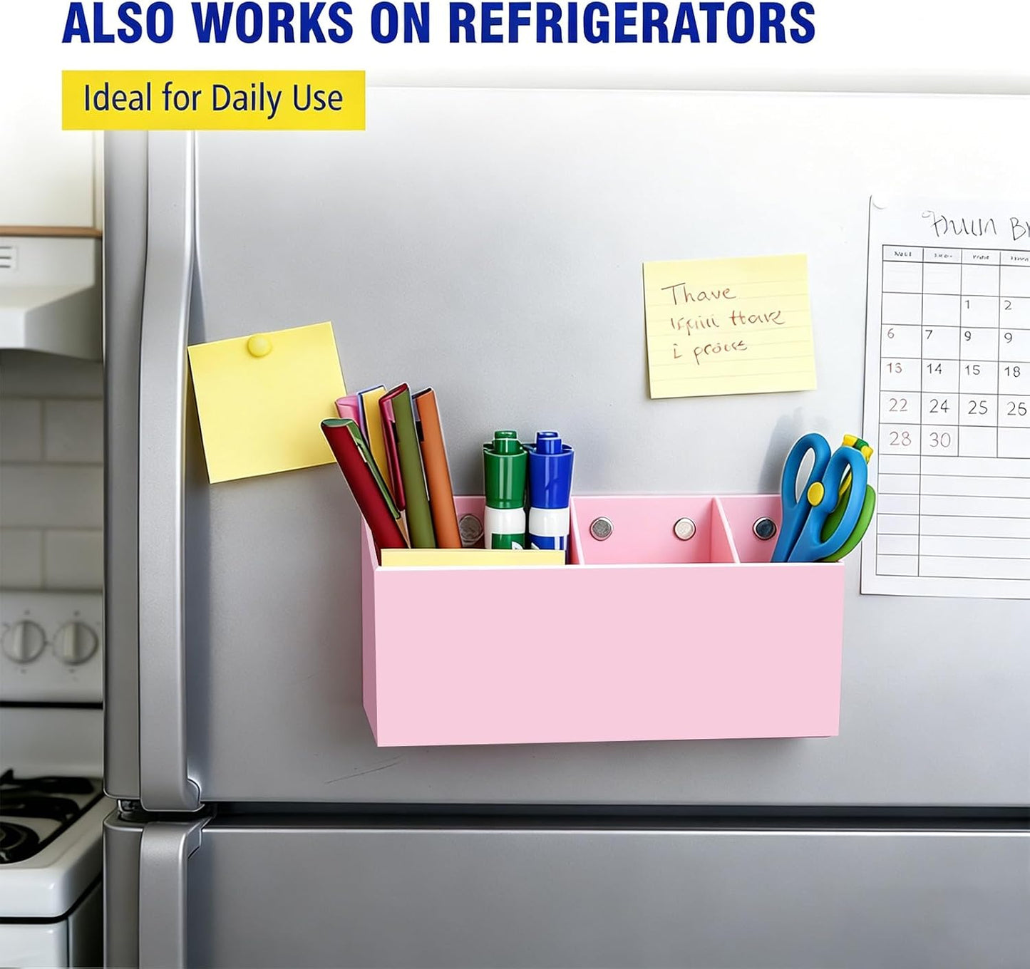 Magnetic Marker Holder for Whiteboard, Fridge, Teacher Must Have | Acrylic Magnet Dry Erase Pen Holder for Refrigeator, Anti-slip Pencil Holder for Classroom, Locker Organizer Accessories
