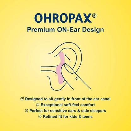 Ohropax Reusable Wax/Cotton Ear Plugs (24 Plugs Total)(1 Clear Carrying Case) - Ear Plugs for Sleeping Noise Cancelling, Swimming, Shooting Ear Protection, and a snoring Solution.