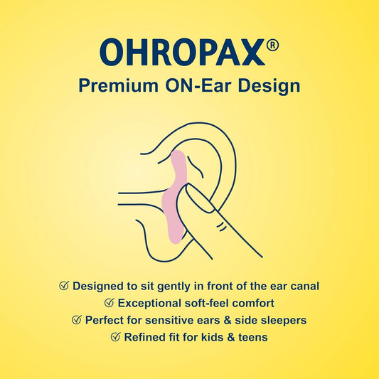 Ohropax Reusable Wax/Cotton Ear Plugs (24 Plugs Total)(1 Clear Carrying Case) - Ear Plugs for Sleeping Noise Cancelling, Swimming, Shooting Ear Protection, and a snoring Solution.