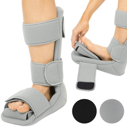 Vive Plantar Fasciitis Night Splint Plus Trigger Point Stretch Wedges | Soft Leg Brace Support, Orthopedic Sleeping Immobilizer Stretch Boot (Large: Men's: 8.5-11, Women's: 10-12)