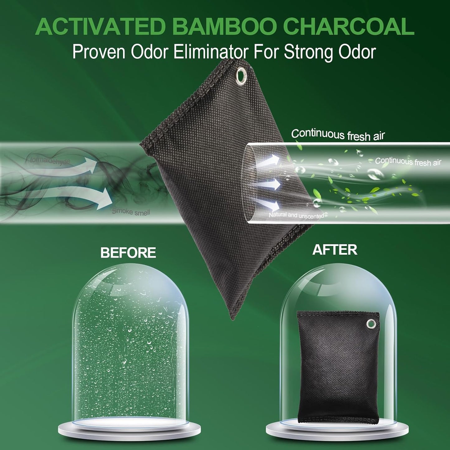 Activated Charcoal Odor Absorber, 10 Pack Natural Shoe Odor Eliminator, Bamboo Charcoal Air Purifying Bags, Sneaker Deodorizer and Moisture Absorbers for Clean Footwear, Shoe Odor Remover