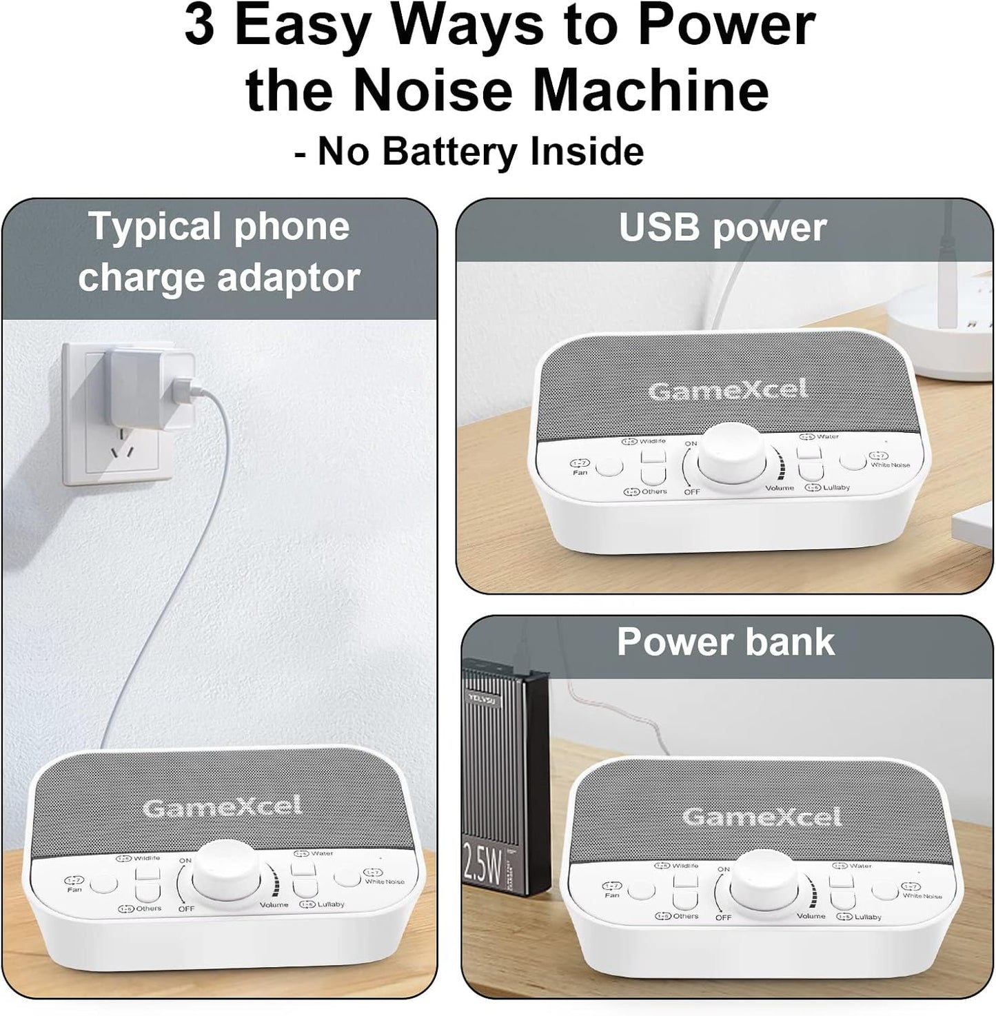 White Noise Machine for Baby & Adults – 38 Non-Looping Sounds, Dual Speakers + Headphone Jack, 15/30/60/90 Min Timer & Memory – USB Powered Sleep Sound Machine for Nursery & Office, Black